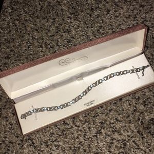 MWOT Genuine diamond blue topaz tennis bracelet